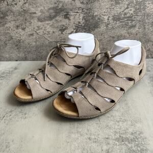 Earth Plover Gladiator Sandals Women's Size 8.5 B Taupe Leather Shoe